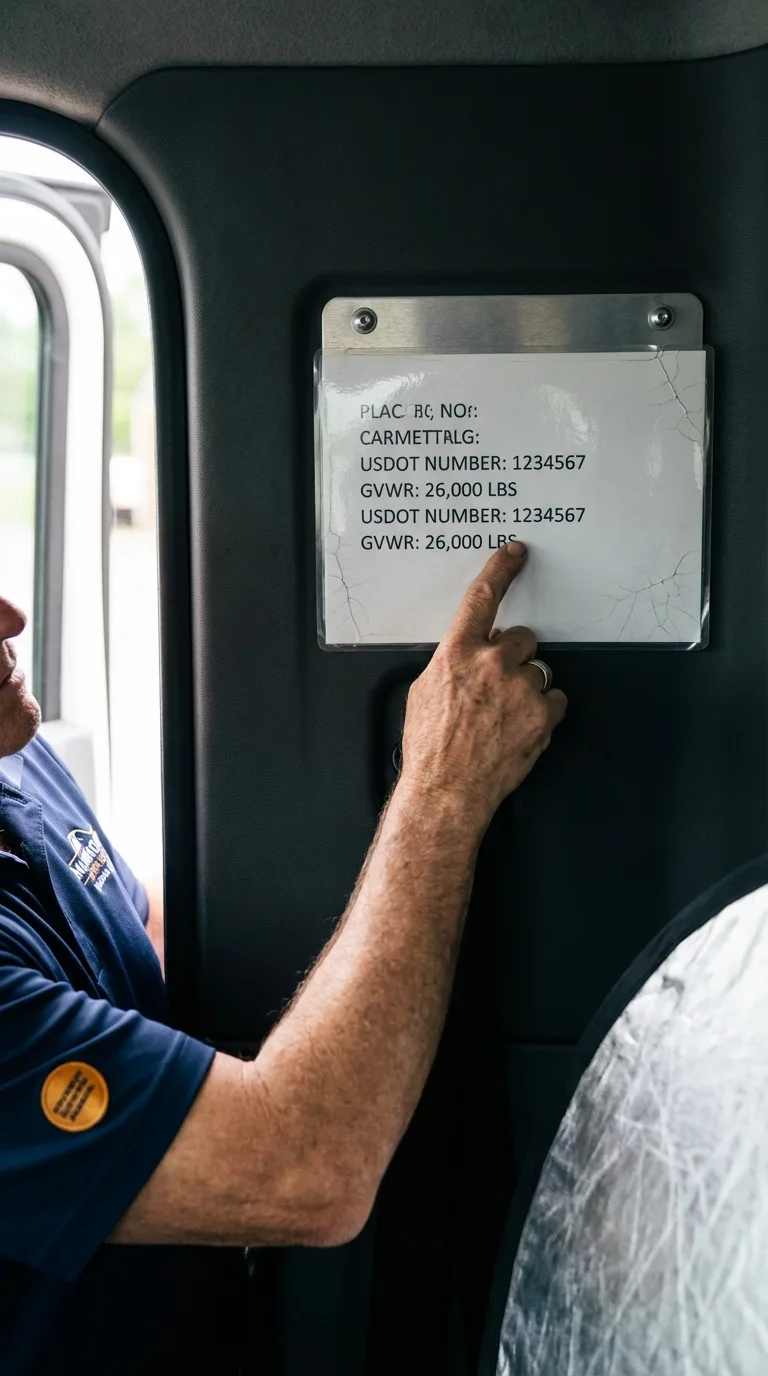 USDOT licensing placard verification in Depew